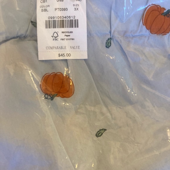 J Crew Rolled cuff Sleep Pajama PJ Pant Pumpkin Shale Blue - Picture 4 of 4